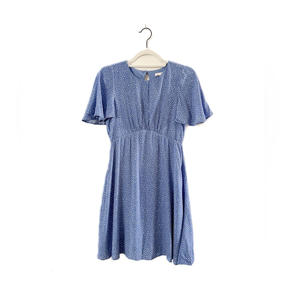 Gianni Bini Blue and White Dot Dress‎ with Open Back - Women’s Size Small